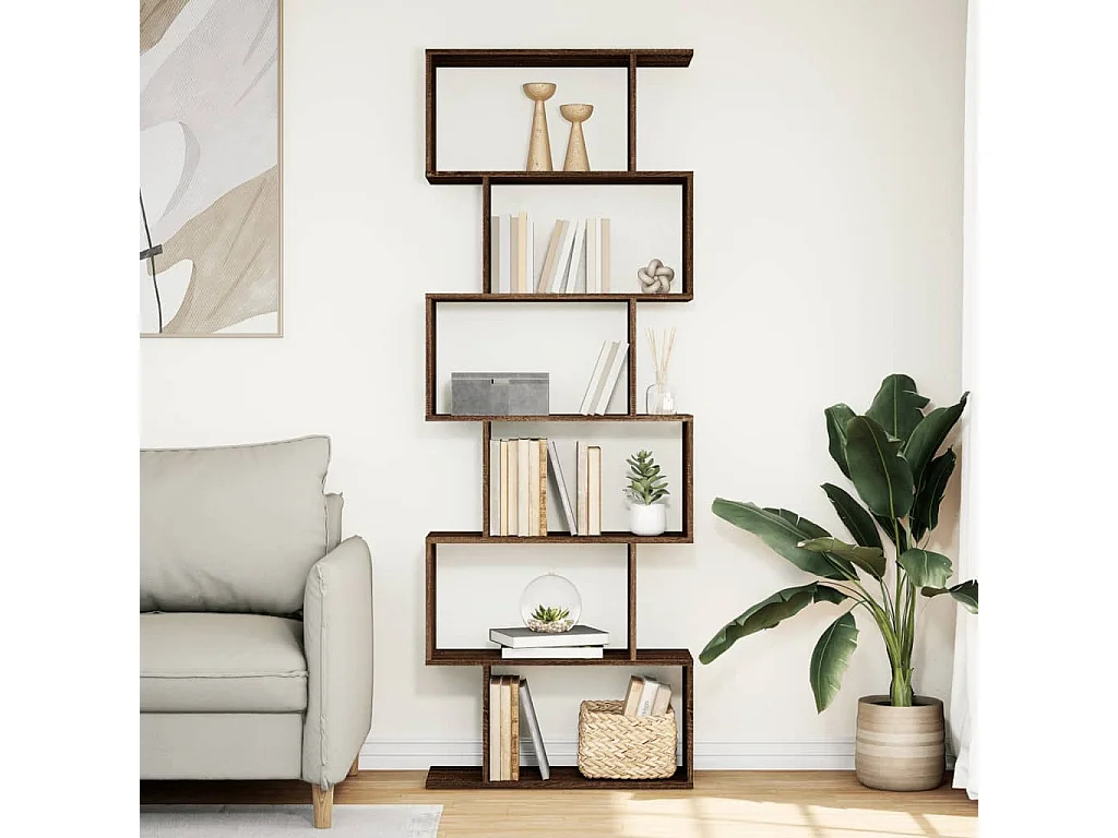 Libreria 6 Ripiani Rovere Marrone 70x24x193 cm in Truciolato