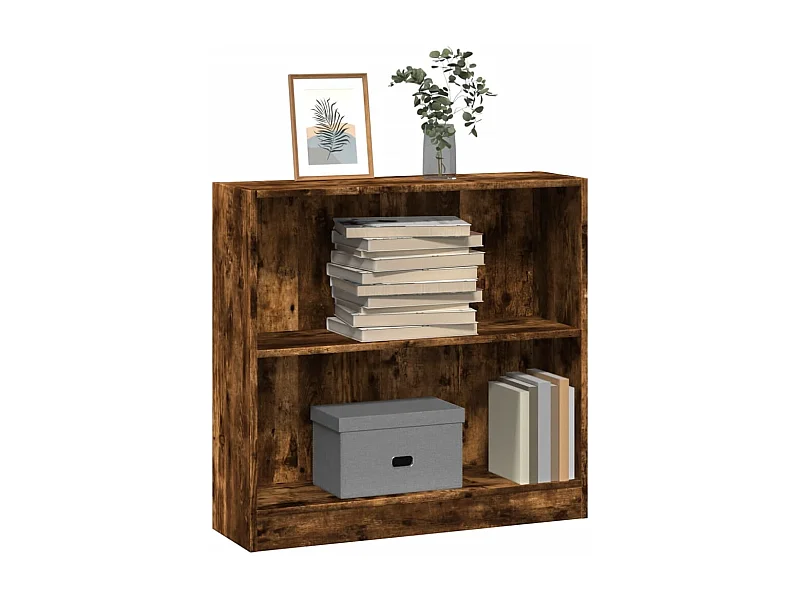 Bibliothèque chêne fumé 80x24x76 cm bois d'ingénierie