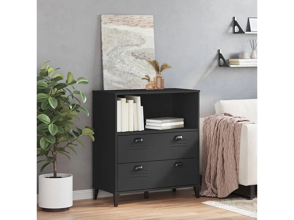 Estante VIKEN 80x40x90 cm derivados de madeira preto