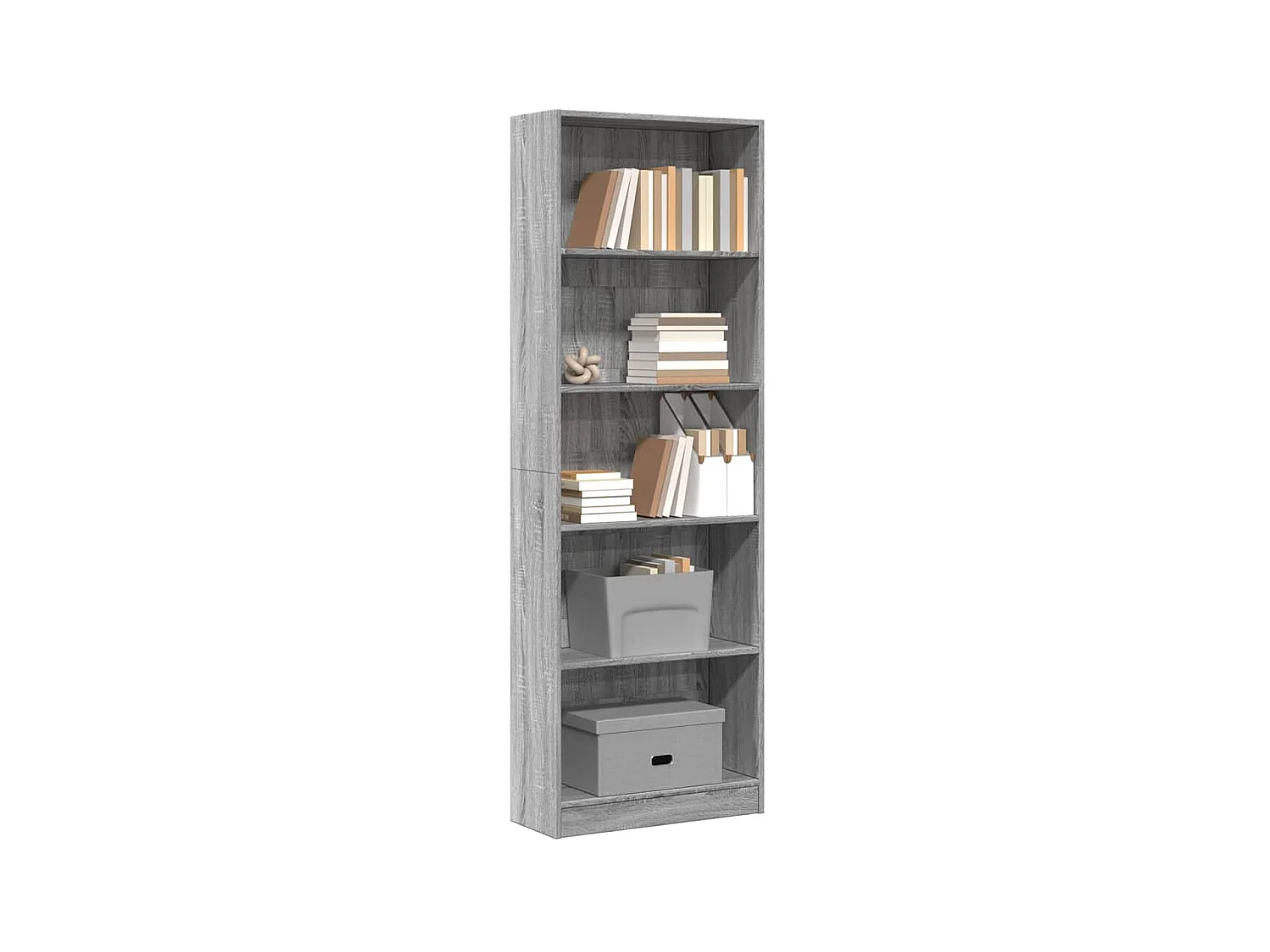 Bibliothèque sonoma gris 60x24x176 cm bois d'ingénierie