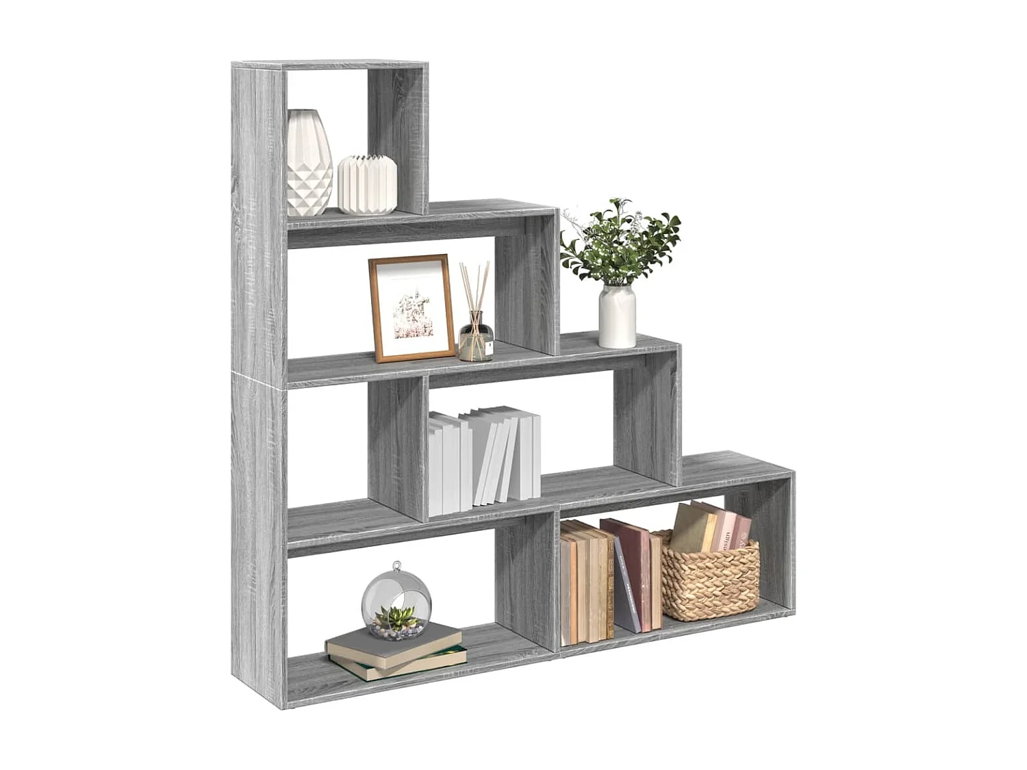 Libreria 4 Ripiani Grigio Sonoma 143,5x29x143,5 cm Truciolato