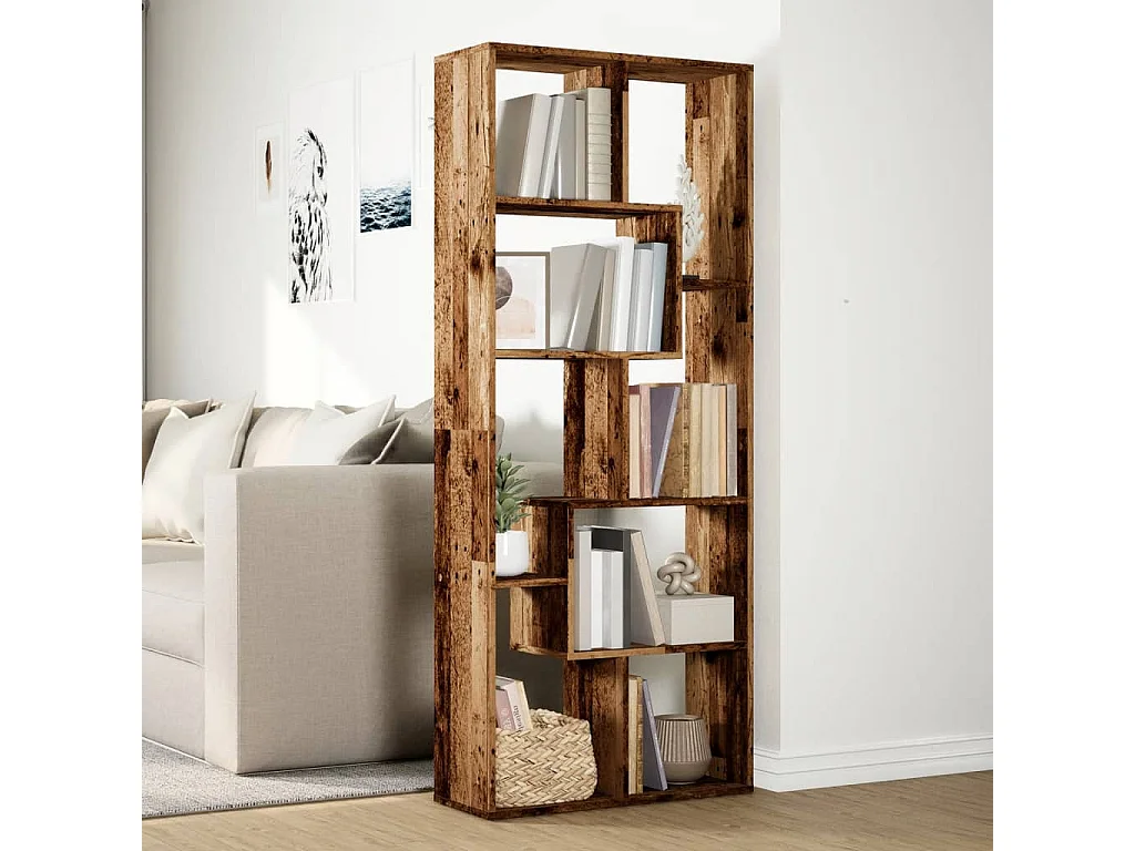 Libreria Divisorio Legno Antico 67x25x161,5 cm in Truciolato