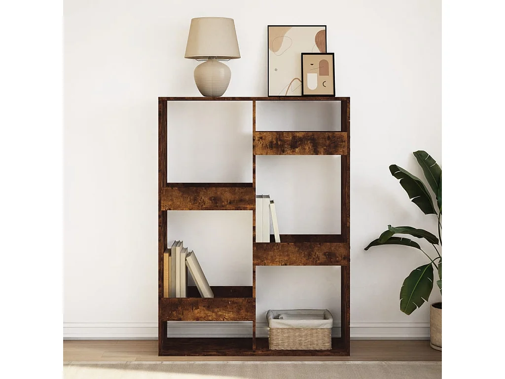 Libreria Rovere Fumo 100x33x135 cm in Legno Multistrato