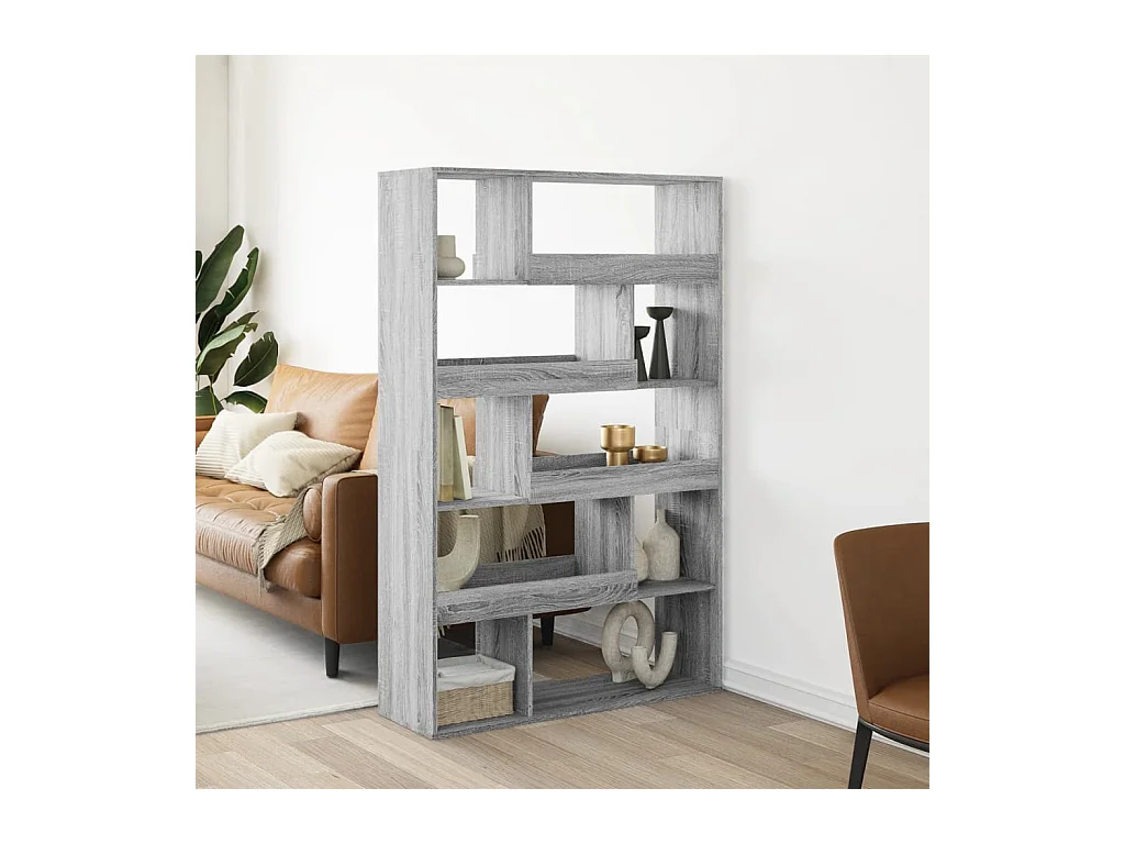 Estantería de madera de ingeniería gris Sonoma 100x33x156,5 cm