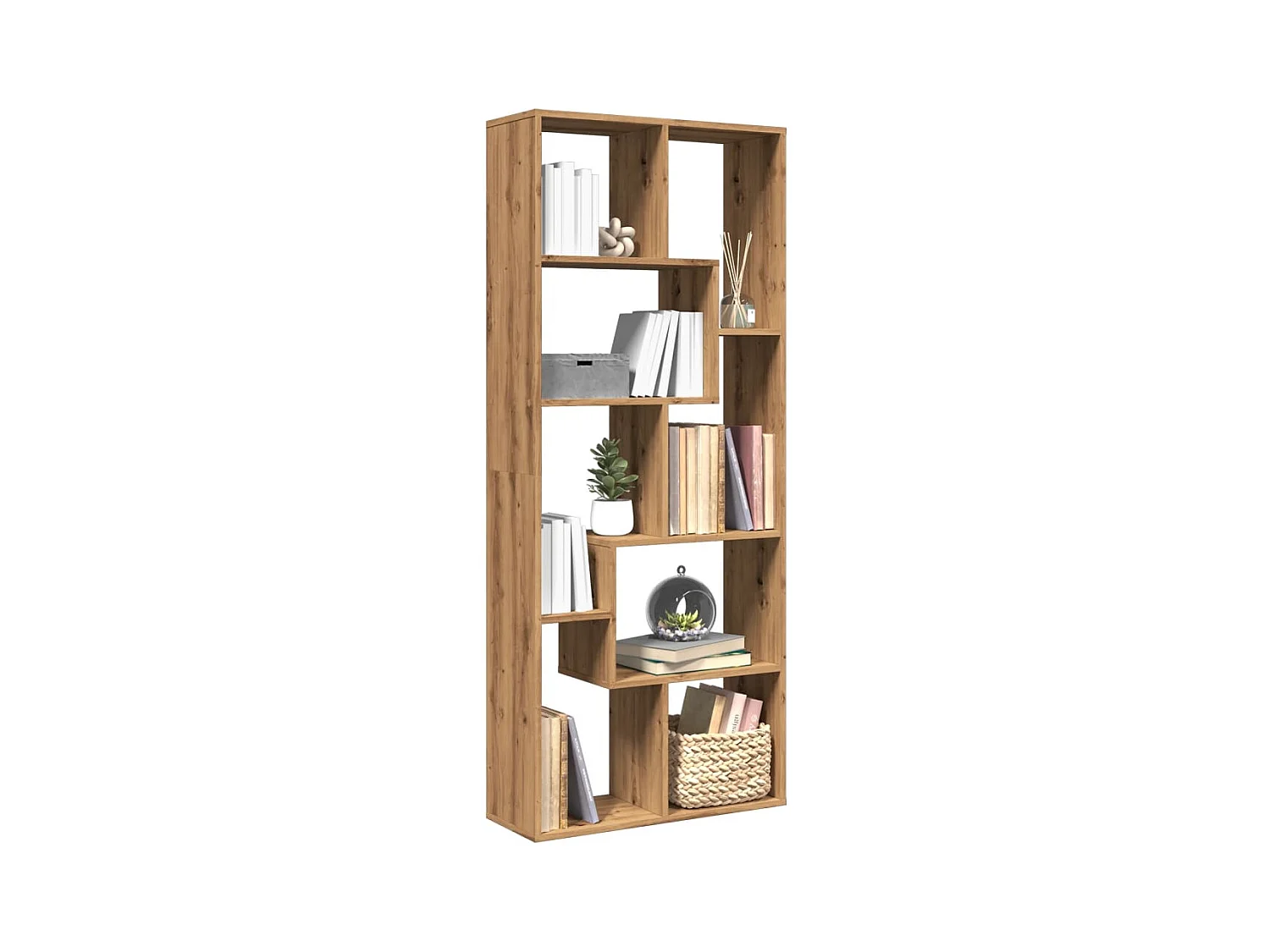 Étagère séparatrice de pièce chêne artisanal 67x25x161,5 cm