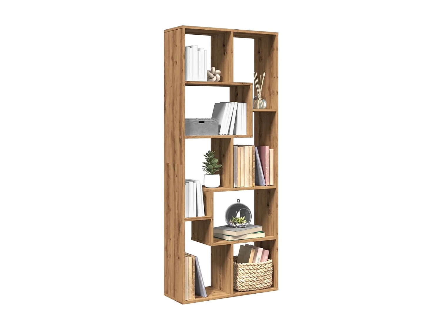 Libreria Divisorio Rovere Artigianale 67x25x161,5 cm Truciolato