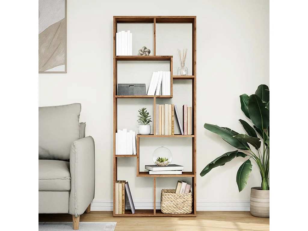 Libreria Divisorio Rovere Artigianale 67x25x161,5 cm Truciolato