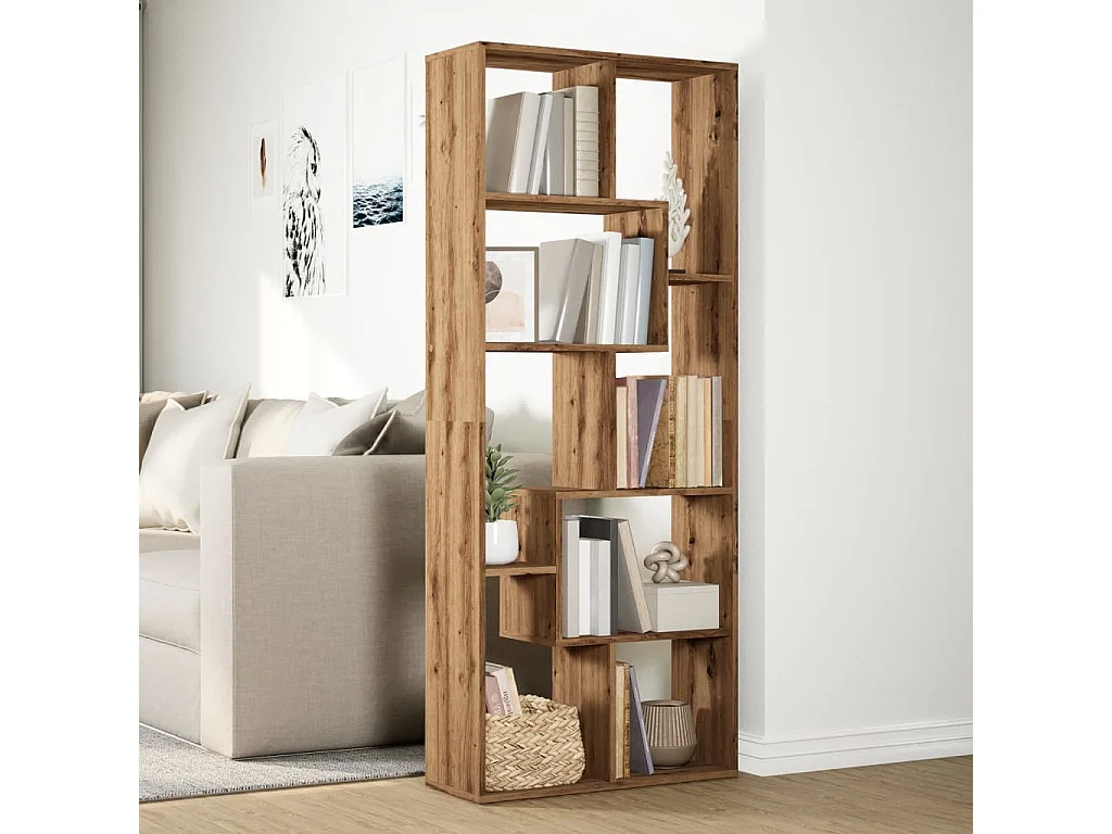 Libreria Divisorio Rovere Artigianale 67x25x161,5 cm Truciolato