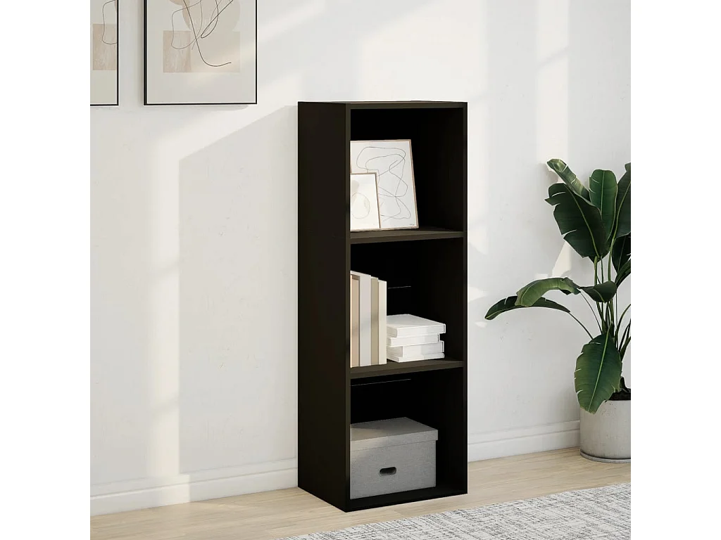 Bibliothèque noir 40x30x114 cm bois d'ingénierie