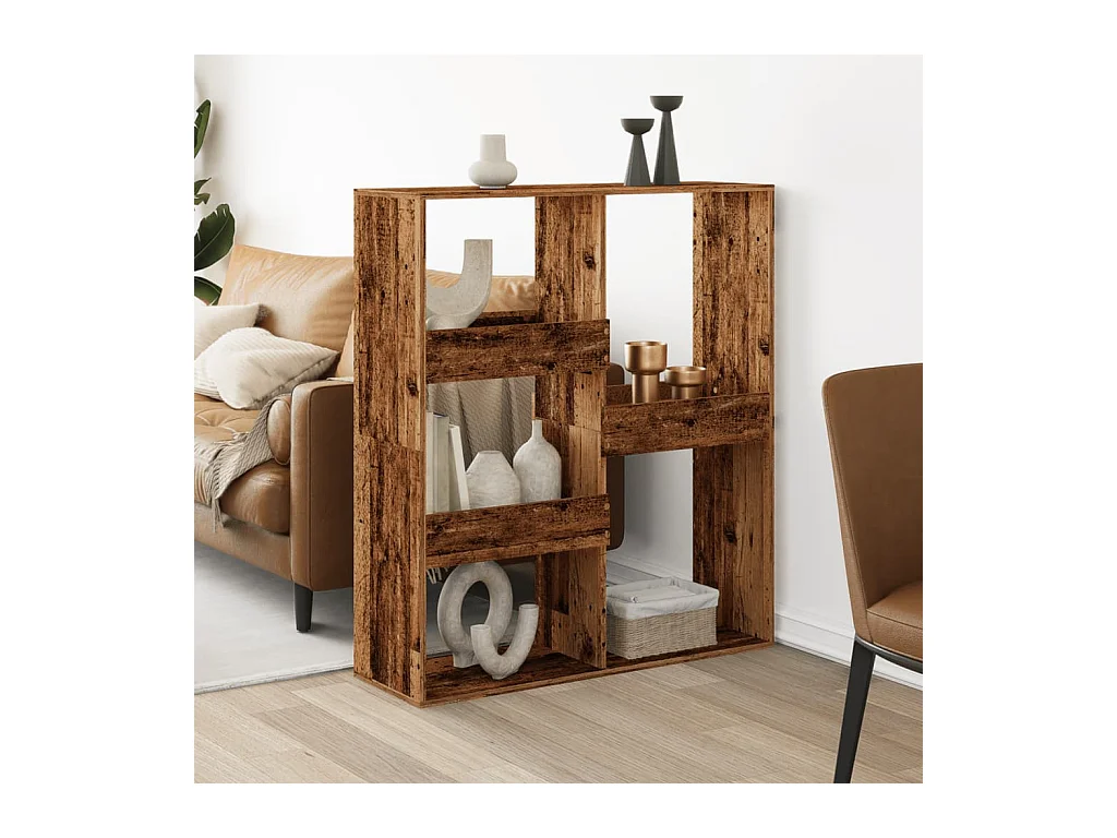 Kamerscherm 100x33x115 cm bewerkt hout oud houtkleurig