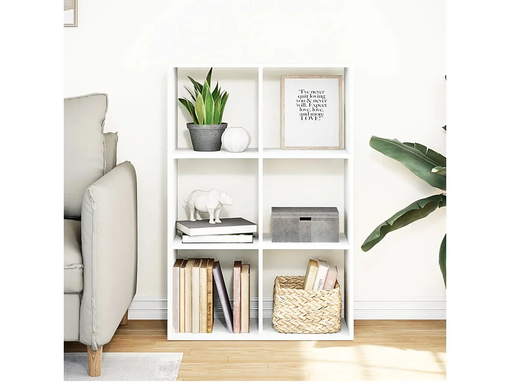 Libreria Divisorio Bianca 69,5x29x103,5 cm in Truciolato