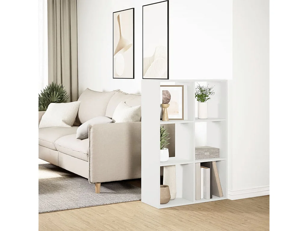 Estante divisória 69,5x29x103,5 cm derivados de madeira branco