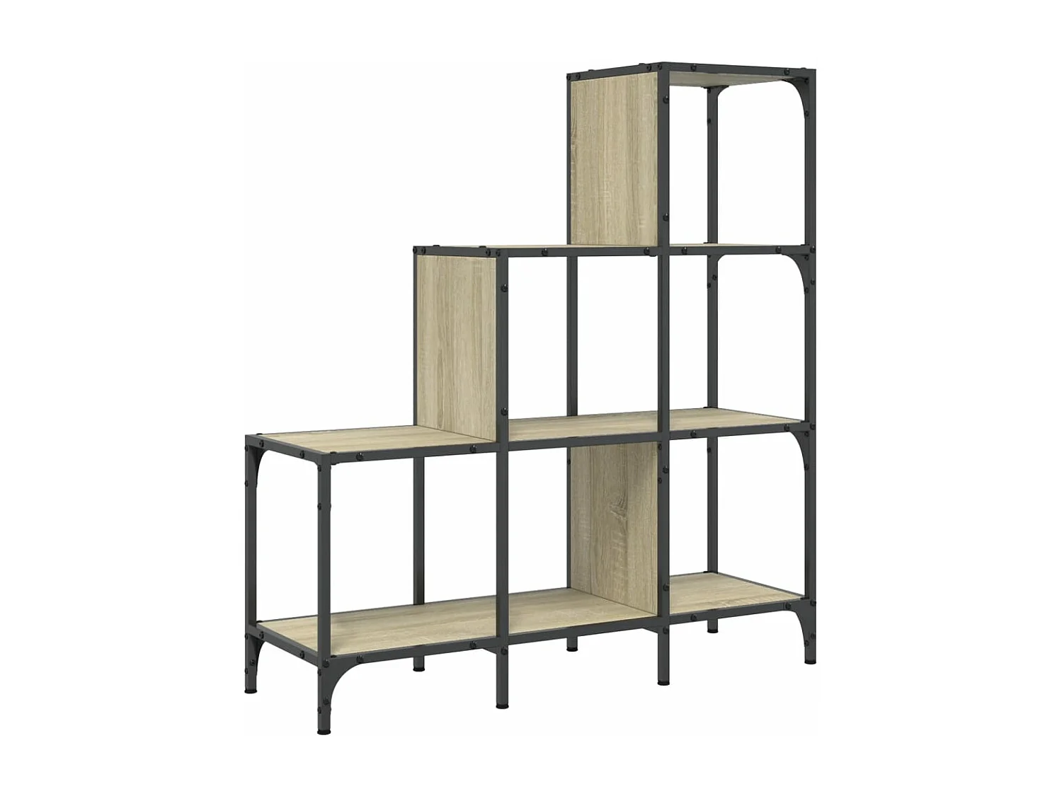 Bibliothèque chêne sonoma 92x30x102 cm bois ingénierie et métal