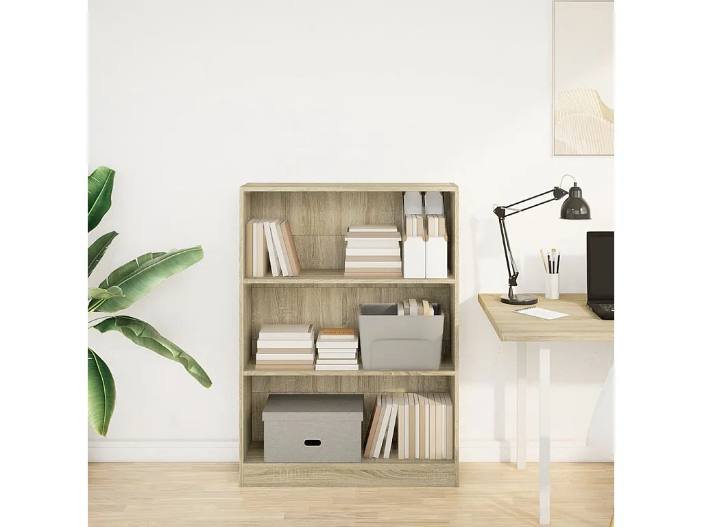 Bibliothèque chêne sonoma 80x24x109 cm bois d'ingénierie