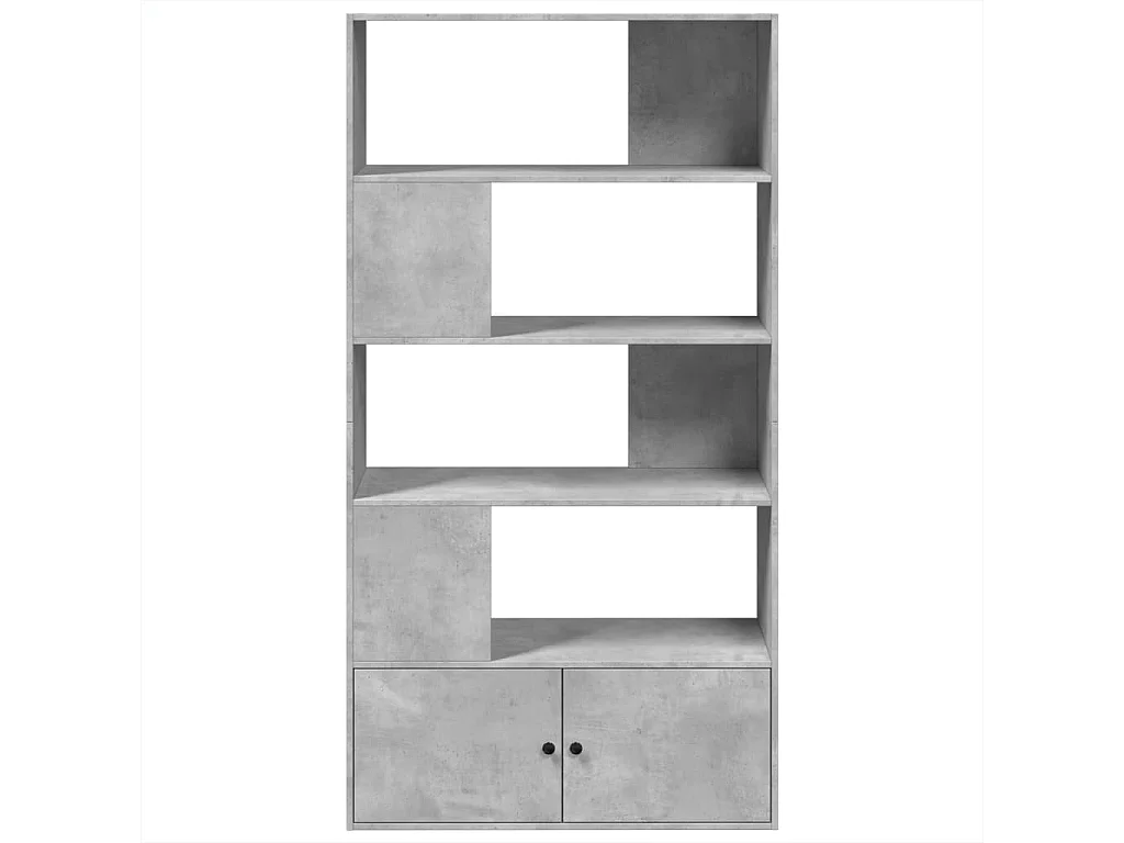 Bibliothèque gris béton 100x36x189 cm bois d'ingénierie