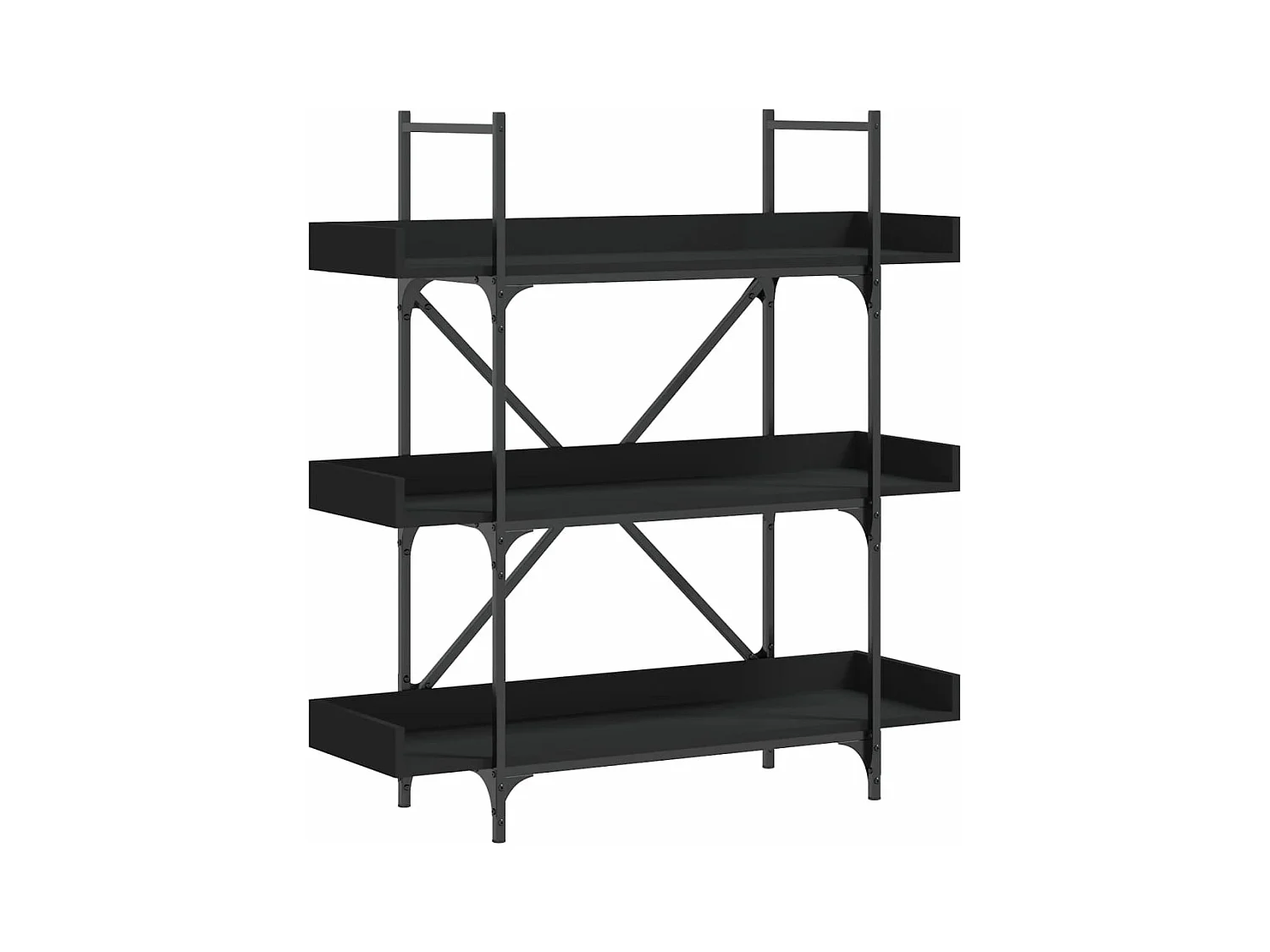 Boekenkast 3-laags 100x33x108,5 cm bewerkt hout zwart
