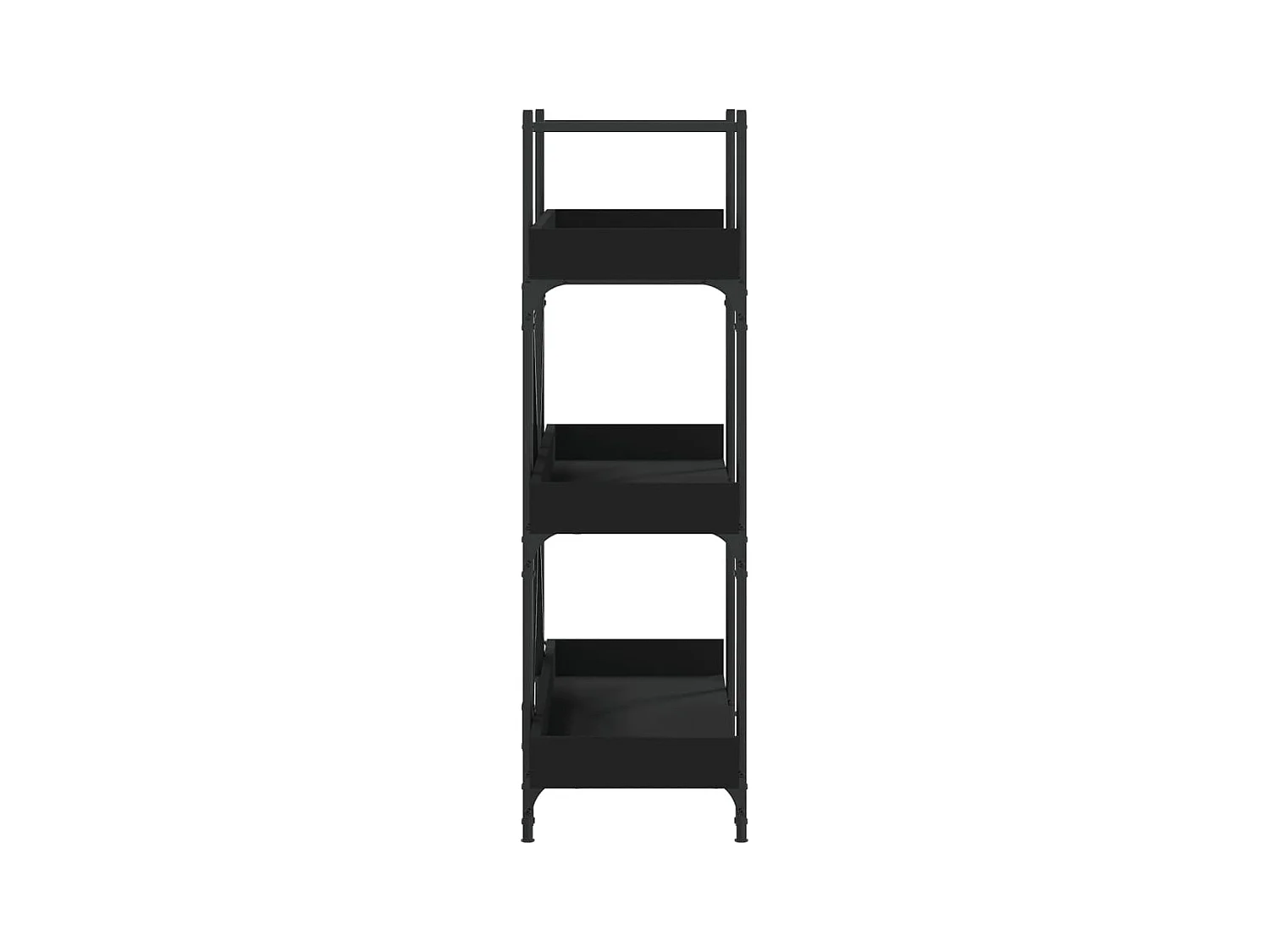 Boekenkast 3-laags 100x33x108,5 cm bewerkt hout zwart