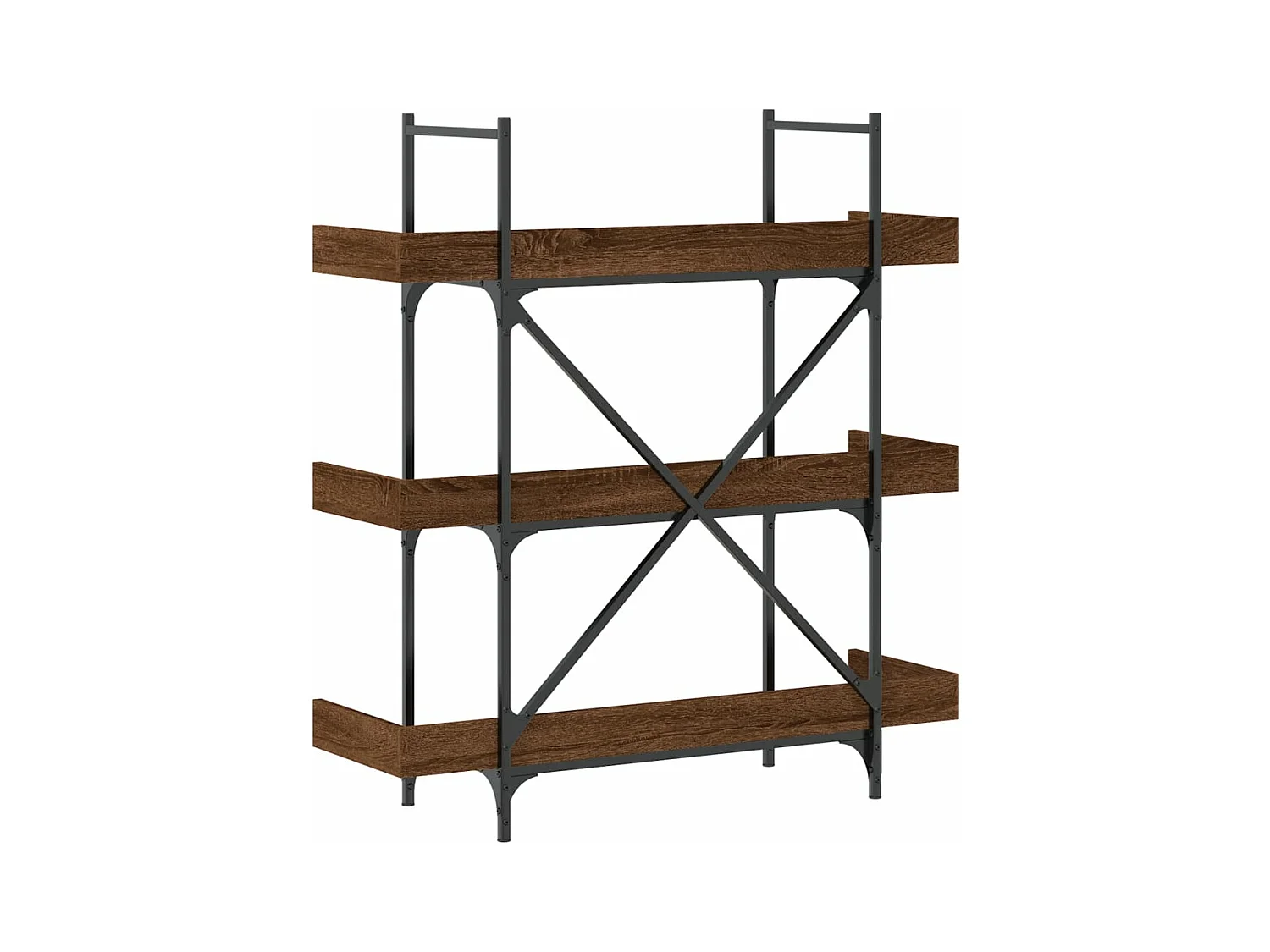 Boekenkast 3-laags 100x33x108,5 cm bewerkt hout zwart