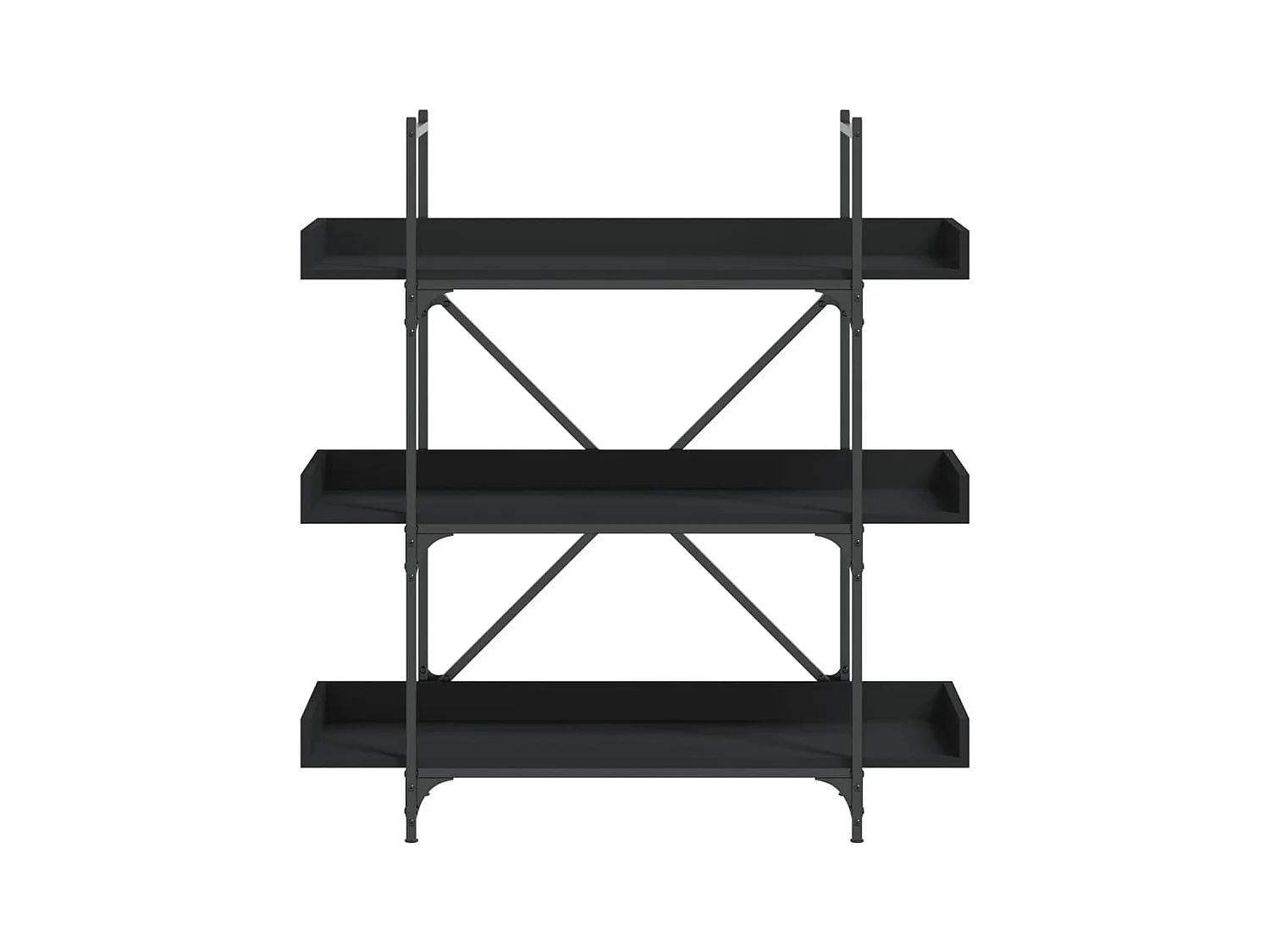 Boekenkast 3-laags 100x33x108,5 cm bewerkt hout zwart