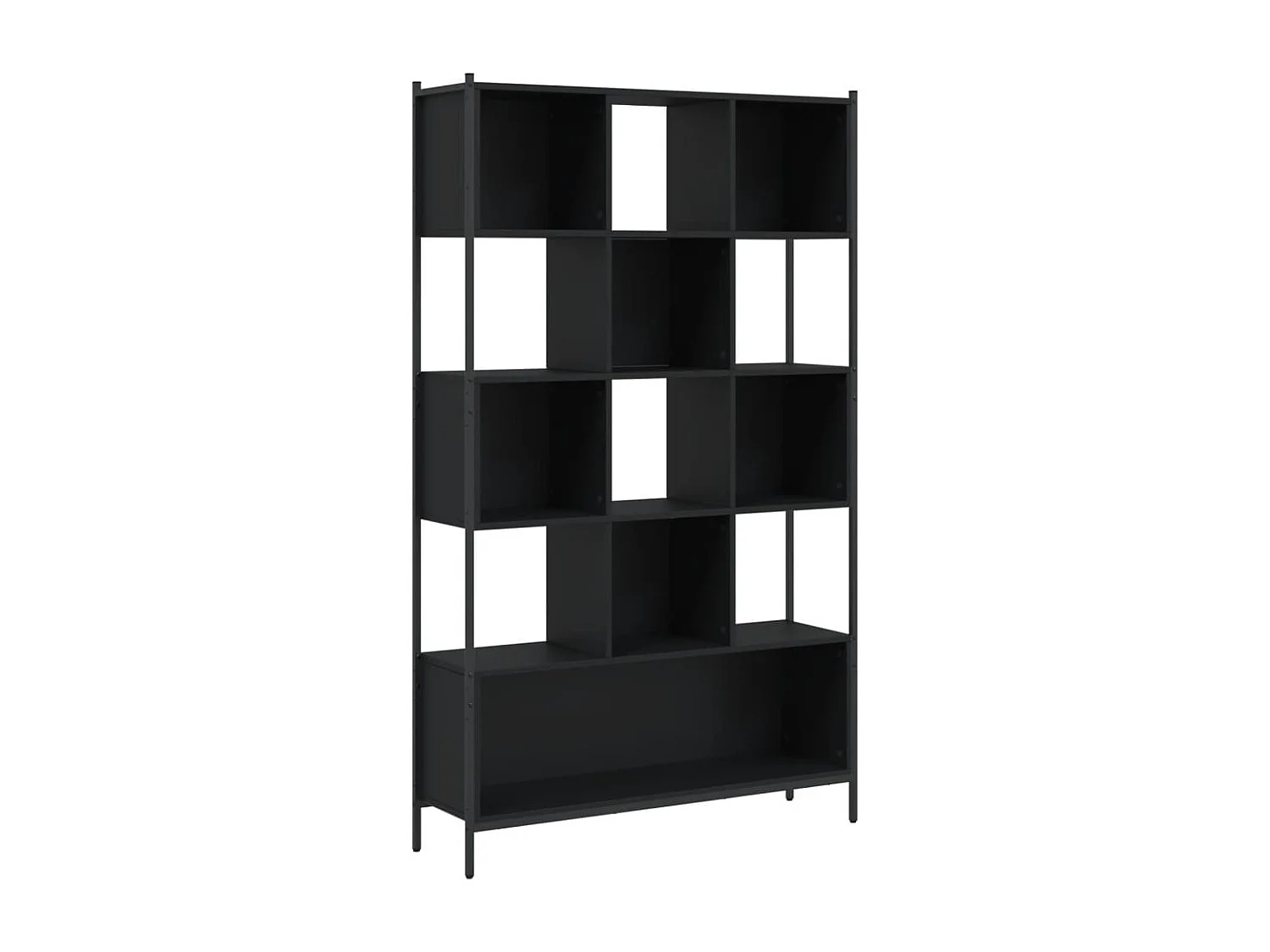 Bibliothèque noir 102x28x172 cm bois d'ingénierie