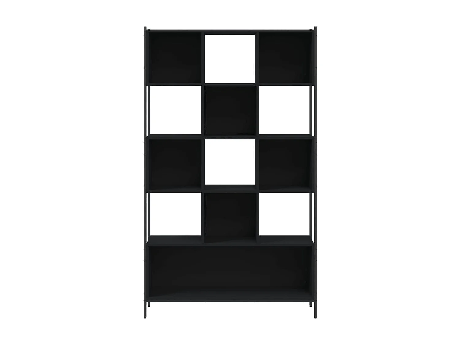 Bibliothèque noir 102x28x172 cm bois d'ingénierie