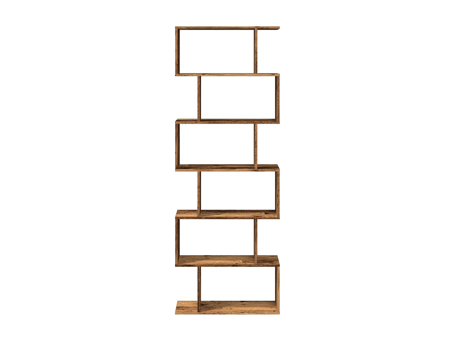 Raumteiler-Bücherregal 6 Etagen Altholz-Optik 70x24x193 cm