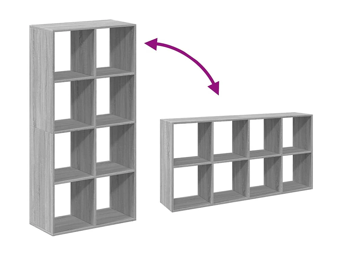 Raumteiler-Bücherregal 6 Etagen Altholz-Optik 70x24x193 cm