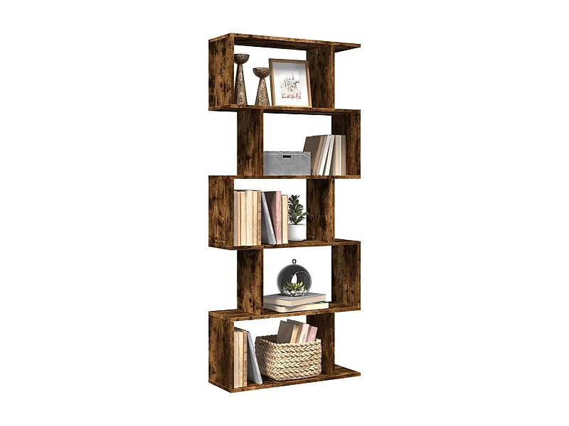 Libreria 5 Ripiani Rovere Fumo 70x24x161 cm in Truciolato