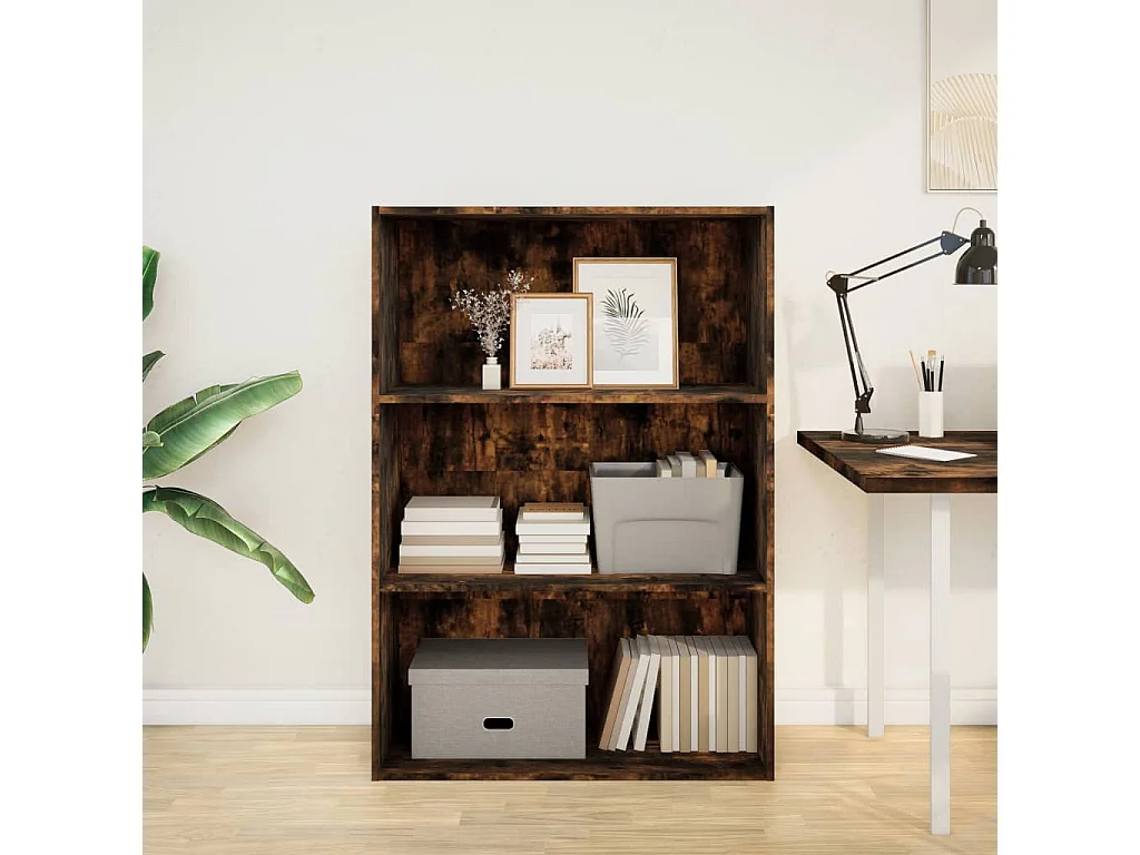 Libreria Rovere Fumo 80x30x114 cm in Legno Multistrato