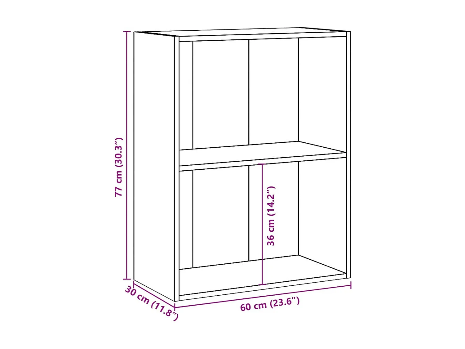 Estantería de madera contrachapada gris hormigón 80x24x75 cm