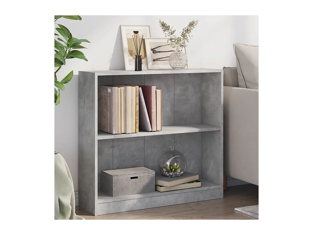 Bibliothèque Gris béton 80x24x75 cm Bois d'ingénierie