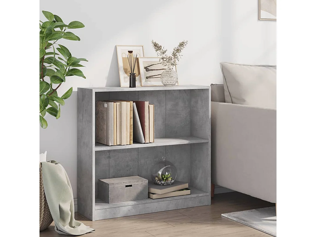 Bibliothèque Gris béton 80x24x75 cm Bois d'ingénierie