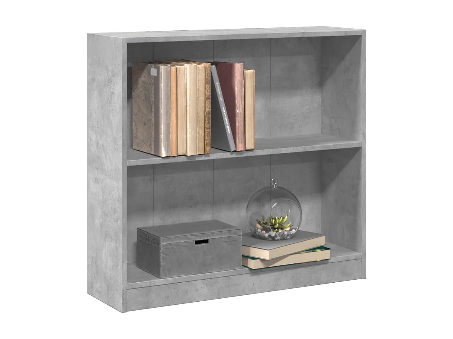 Bibliothèque Gris béton 80x24x75 cm Bois d'ingénierie