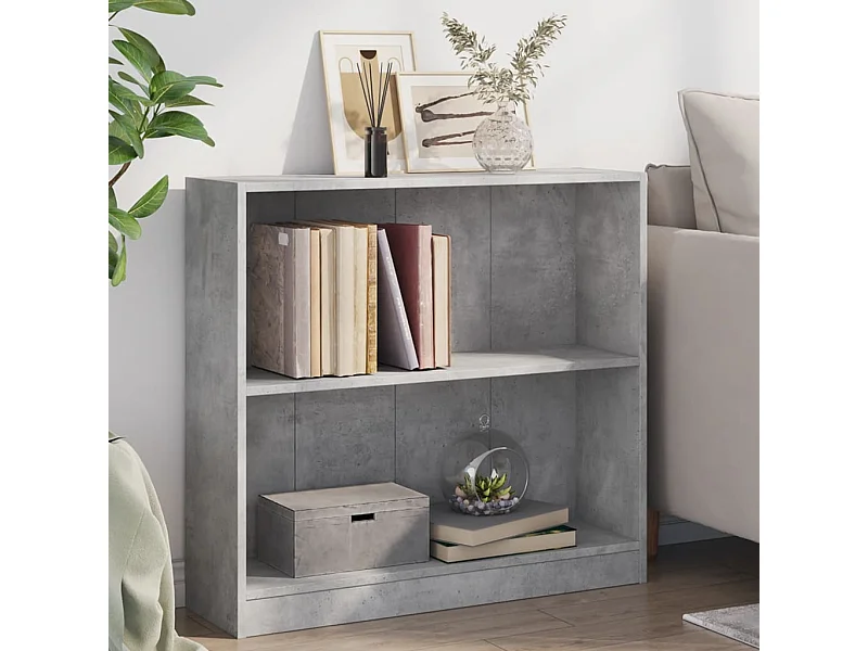 Bibliothèque Gris béton 80x24x75 cm Bois d'ingénierie