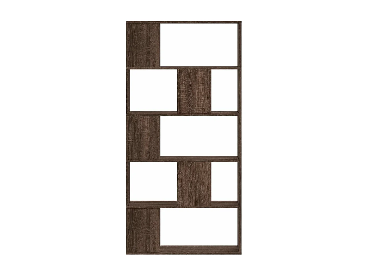 Librería de 5 niveles madera marrón roble 80,5x23,5x162,5 cm