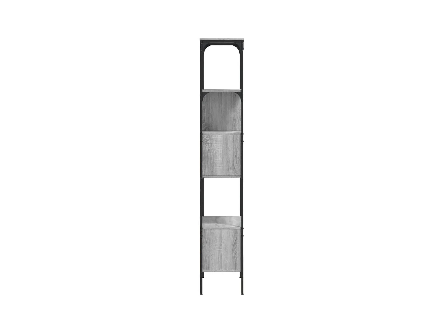 Libreria Nera 127,5x28,5x172,5 cm in Legno Multistrato