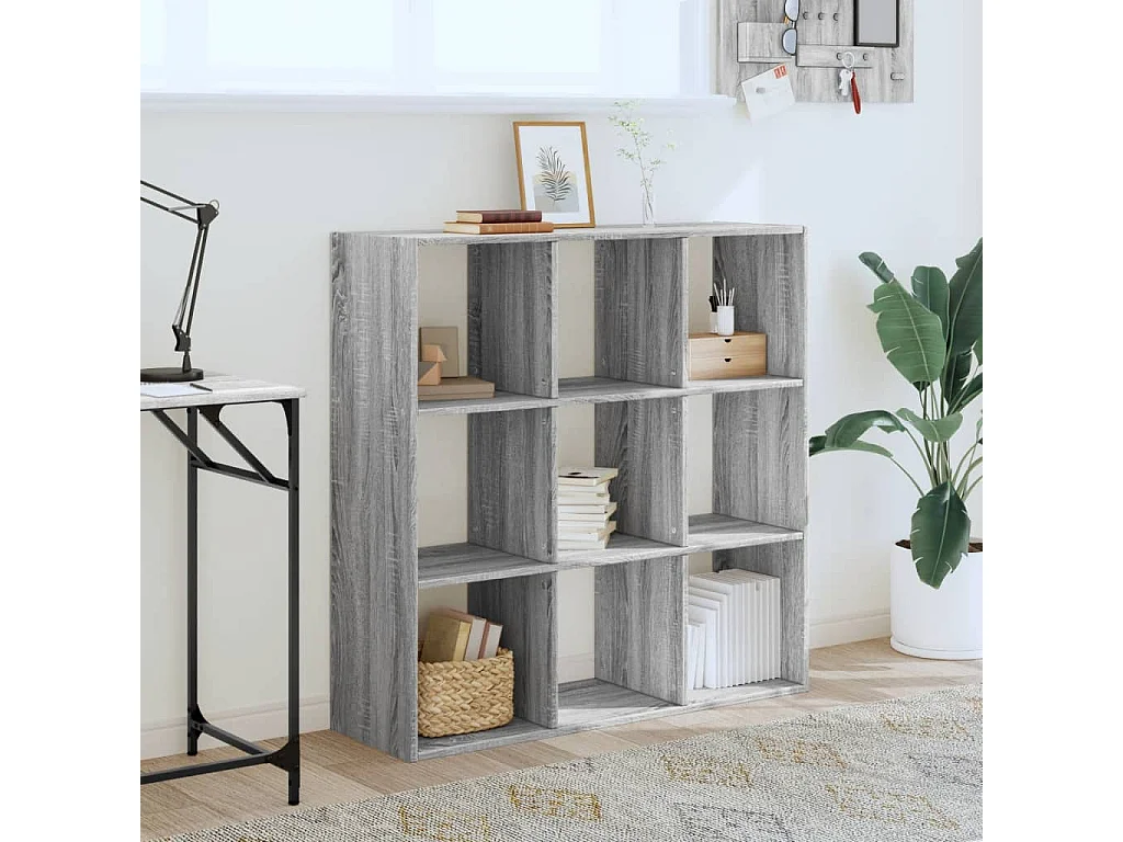 Bibliothèque sonoma gris 102x32x102 cm bois d'ingénierie