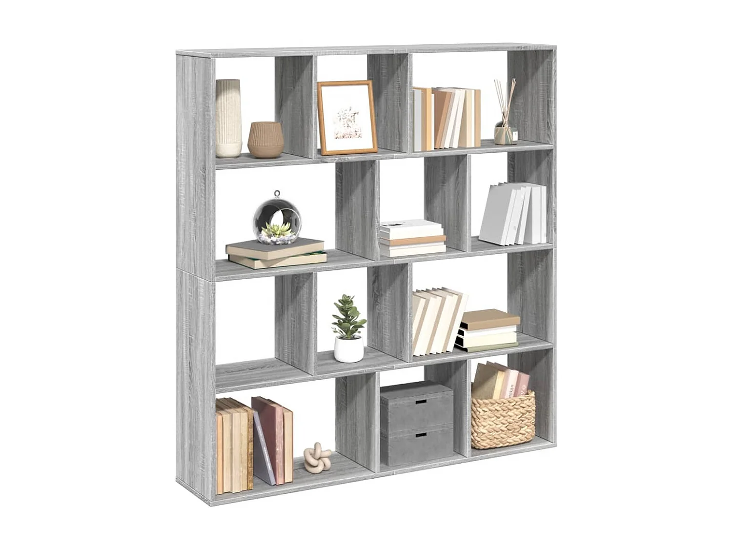 Estantería madera de ingeniería gris Sonoma 132x29x141,5 cm