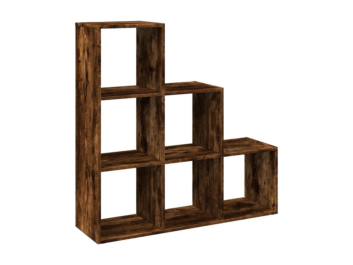 Étagère séparatrice de pièce à 3 niveaux chêne fumé 99x29x99 cm