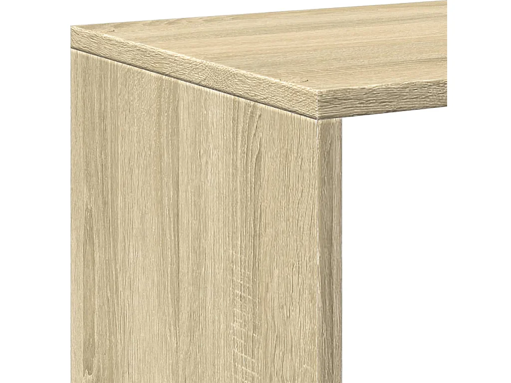 Étagère séparatrice de pièce à 3 niveaux chêne fumé 99x29x99 cm