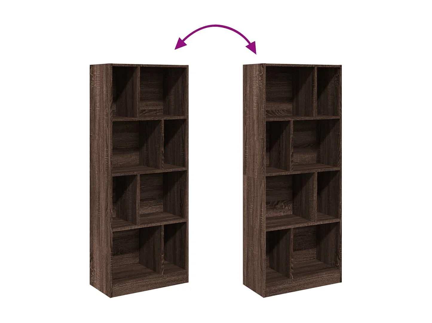 Bibliothèque gris béton 57x28,5x174 cm bois d'ingénierie