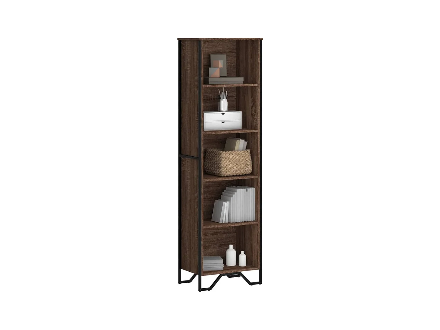 Bibliothèque chêne marron 50x31x169 cm bois d'ingénierie