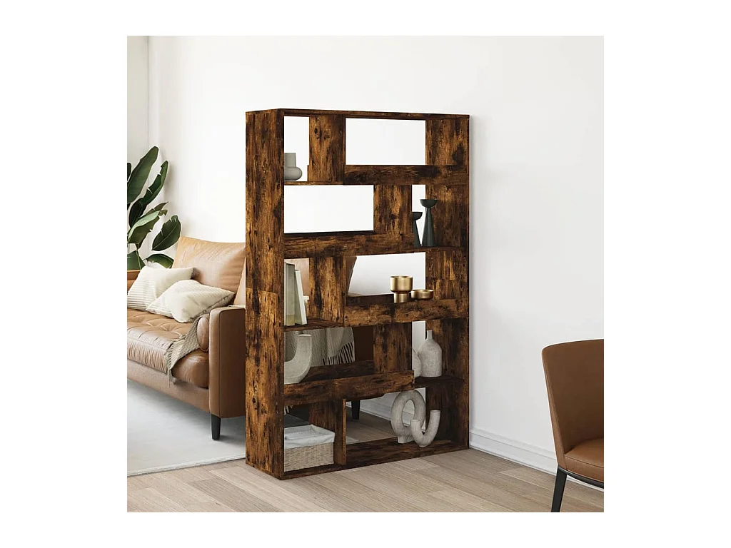 Bibliothèque chêne fumé 100x33x156,5 cm bois d'ingénierie