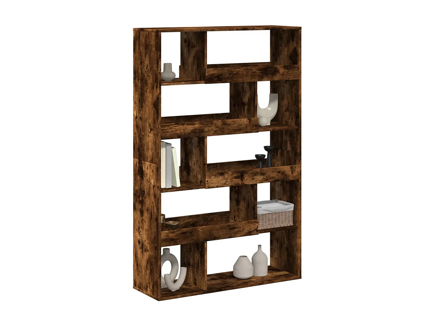 Boekenkast 100x33x156,5 cm bewerkt hout gerookt eikenkleurig