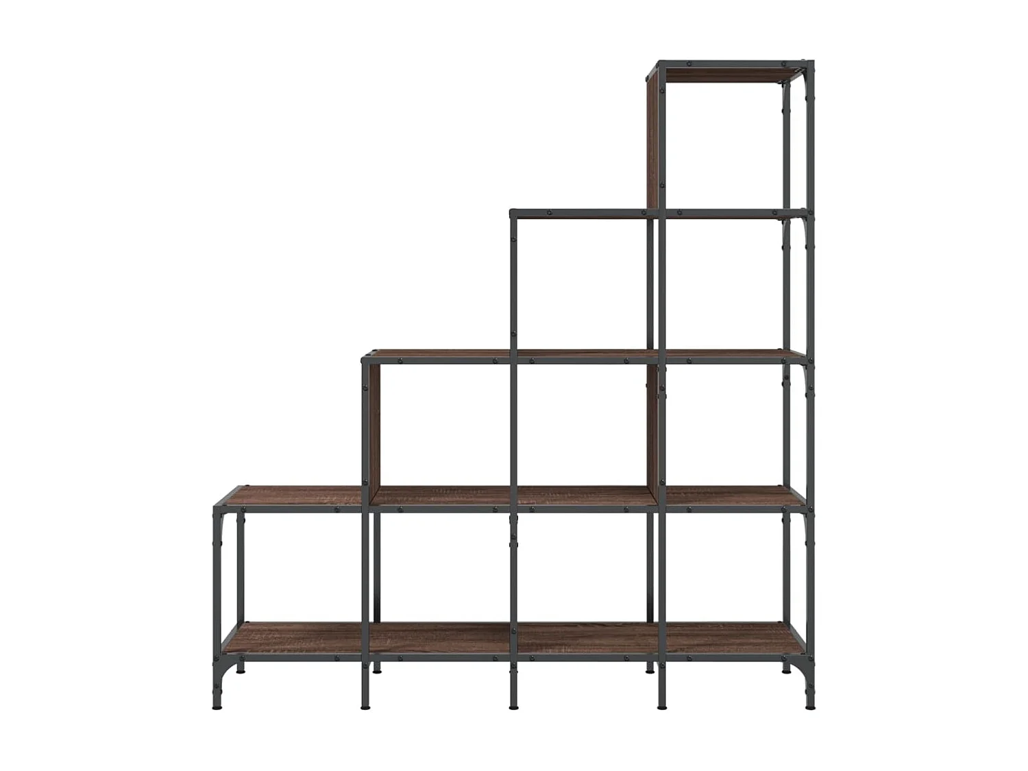 Bibliothèque chêne marron 122x30x132cm bois ingénierie et métal