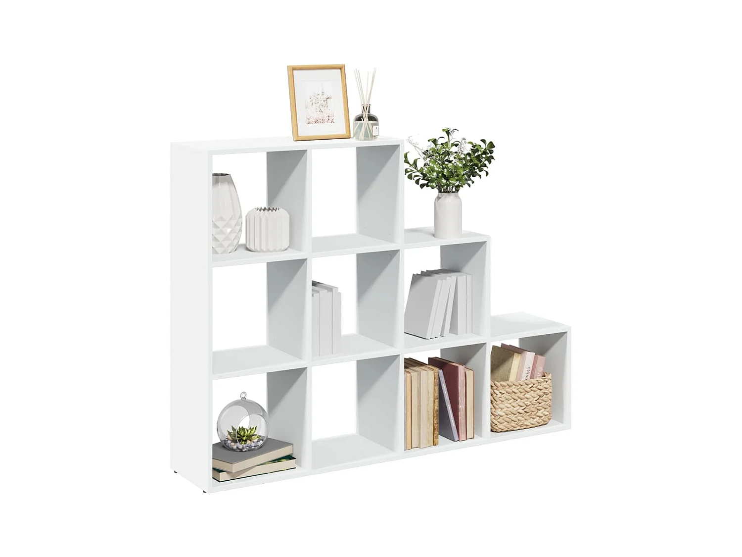 Étagère séparatrice de pièce à 3 niveaux blanc 137,5x29x103,5cm