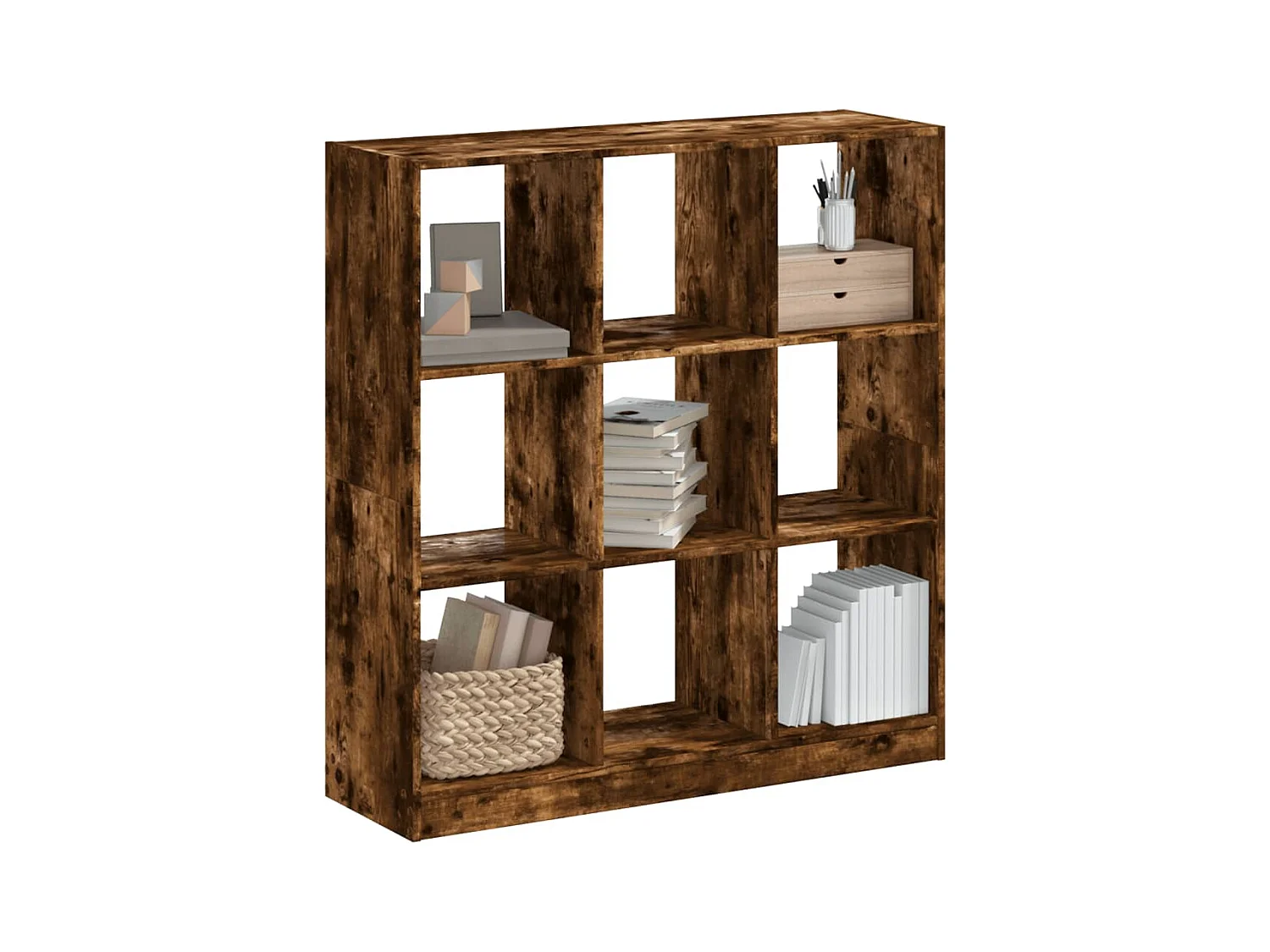 Libreria Rovere Fumo 102x32x108 cm in Legno Multistrato