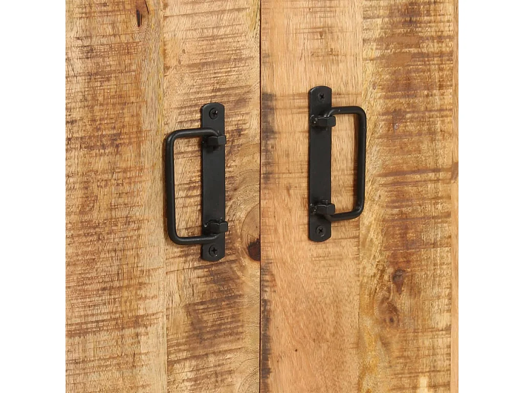 Estantería de 4 niveles madera de mango rugosa 80x30x180 cm