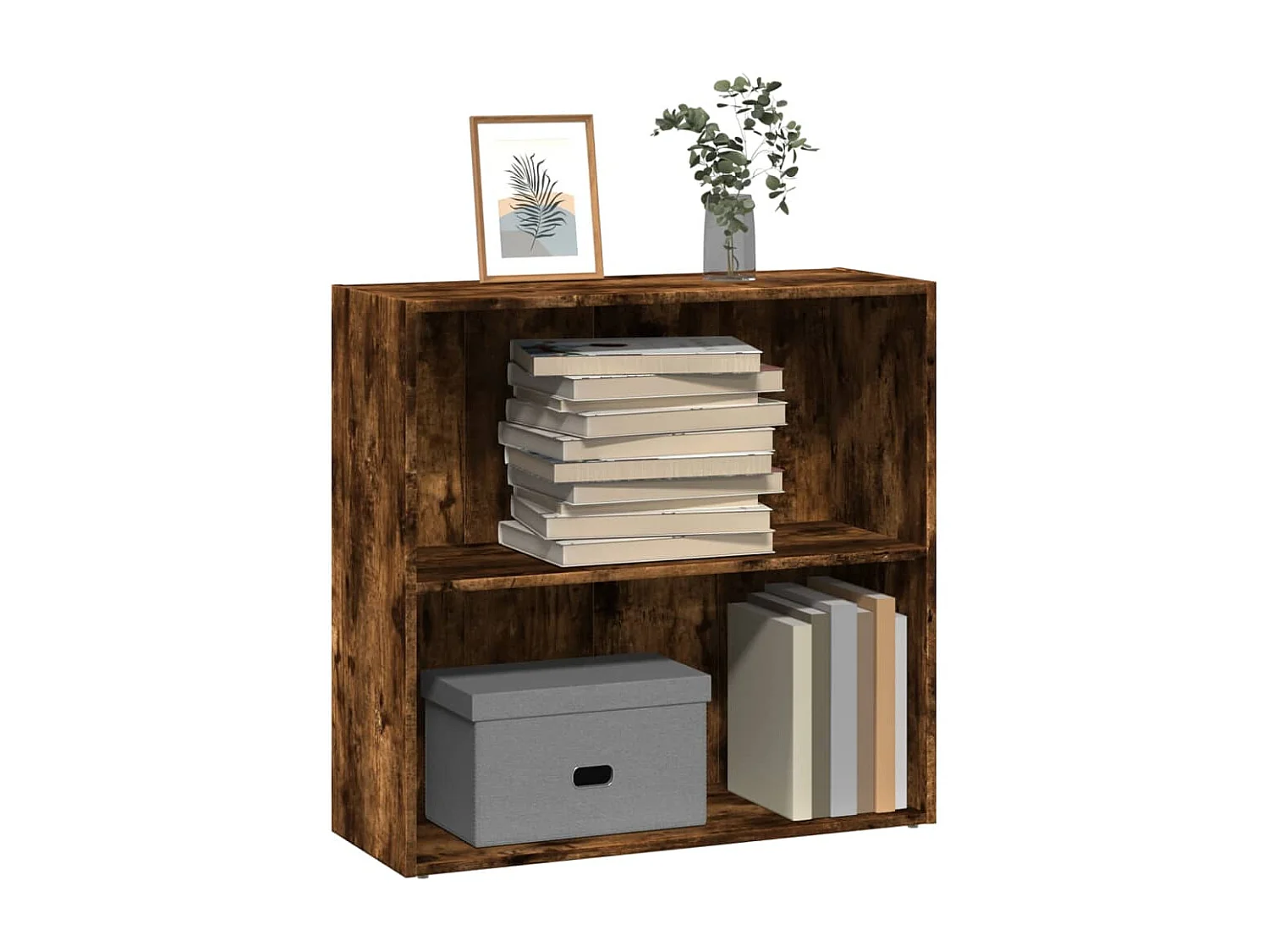 Bücherregal Räuchereiche 80x30x77 cm Holzwerkstoff