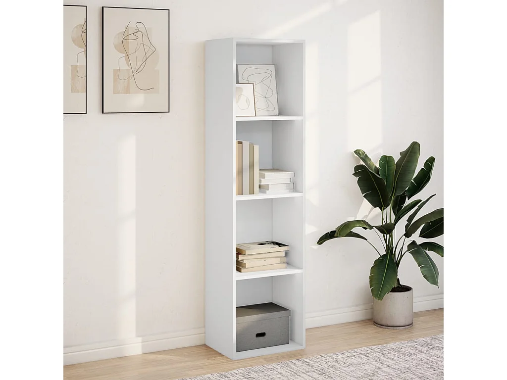 Bibliothèque blanc 40x30x152 cm bois d'ingénierie